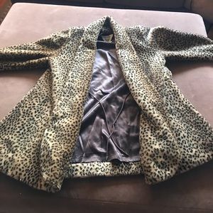 Faux leopard coat